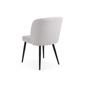 Fortina Dining Chair: Light Grey Fabric with Black Legs
